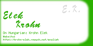 elek krohn business card